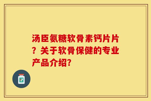 汤臣氨糖软骨素钙片片？关于软骨保健的专业产品介绍？