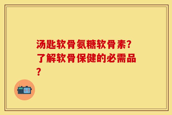 汤匙软骨氨糖软骨素？了解软骨保健的必需品？