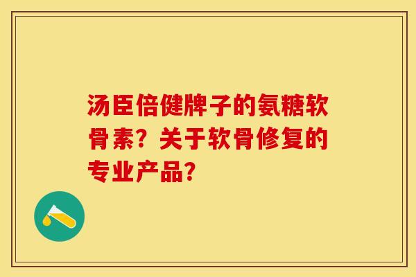汤臣倍健牌子的氨糖软骨素？关于软骨修复的专业产品？