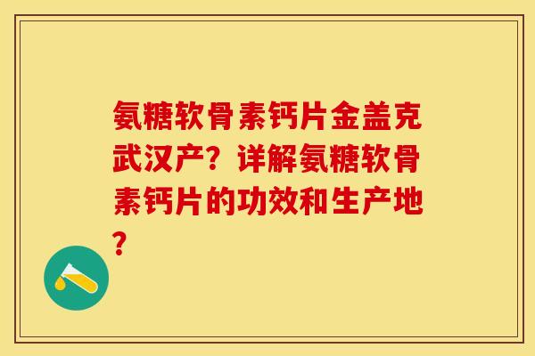 氨糖软骨素钙片金盖克武汉产？详解氨糖软骨素钙片的功效和生产地？