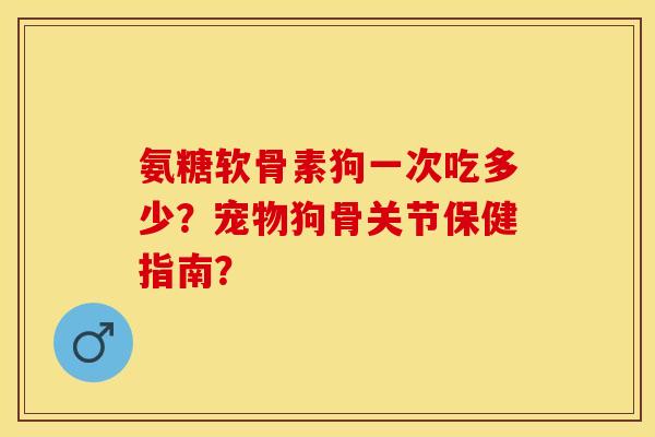 氨糖软骨素狗一次吃多少？宠物狗骨关节保健指南？