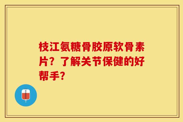 枝江氨糖骨胶原软骨素片？了解关节保健的好帮手？