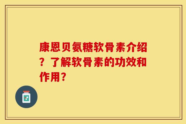 康恩贝氨糖软骨素介绍？了解软骨素的功效和作用？