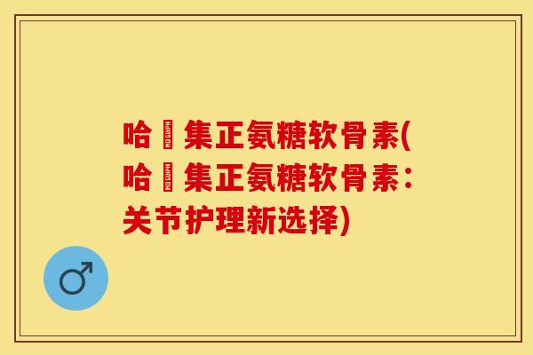 哈醫集正氨糖软骨素(哈醫集正氨糖软骨素：关节护理新选择)