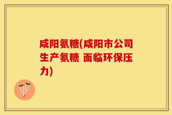 咸阳氨糖(咸阳市公司生产氨糖 面临环保压力)