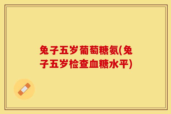 兔子五岁葡萄糖氨(兔子五岁检查血糖水平)