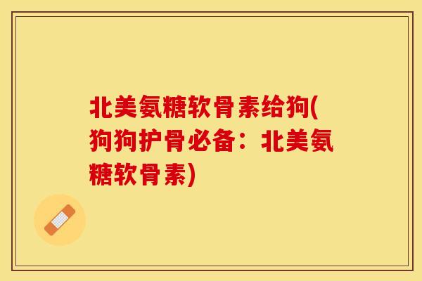 北美氨糖软骨素给狗(狗狗护骨必备：北美氨糖软骨素)