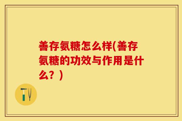 善存氨糖怎么样(善存氨糖的功效与作用是什么？)