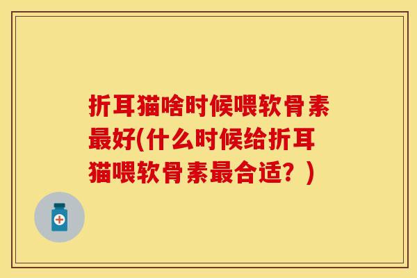 折耳猫啥时候喂软骨素好(什么时候给折耳猫喂软骨素合适？)
