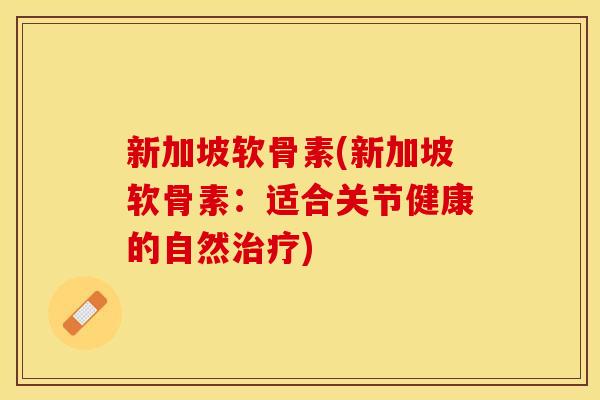 新加坡软骨素(新加坡软骨素：适合关节健康的自然治疗)