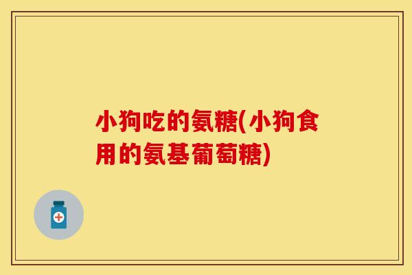 小狗吃的氨糖(小狗食用的氨基葡萄糖)