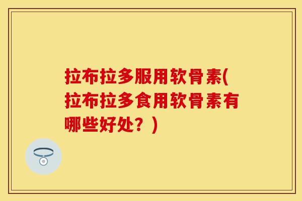 拉布拉多服用软骨素(拉布拉多食用软骨素有哪些好处?) 拉布拉多服用软骨素(拉布拉多食用软骨素有哪些好处?)