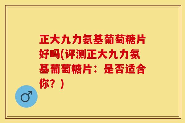 正大九力氨基葡萄糖片好吗(评测正大九力氨基葡萄糖片：是否适合你？)