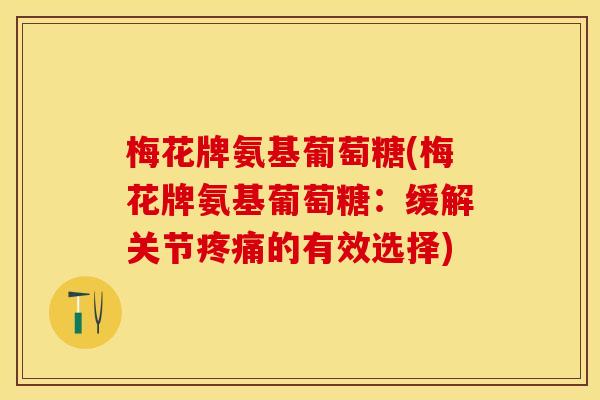 梅花牌氨基葡萄糖(梅花牌氨基葡萄糖：缓解关节疼痛的有效选择)