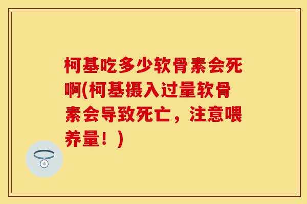 柯基吃多少软骨素会死啊(柯基摄入过量软骨素会导致死亡，注意喂养量！)
