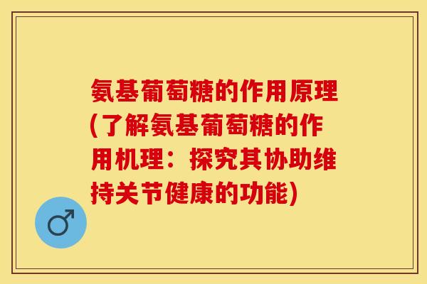 氨基葡萄糖的作用原理(了解氨基葡萄糖的作用机理：探究其协助维持关节健康的功能)