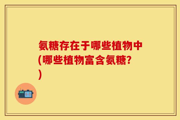 氨糖存在于哪些植物中(哪些植物富含氨糖？)