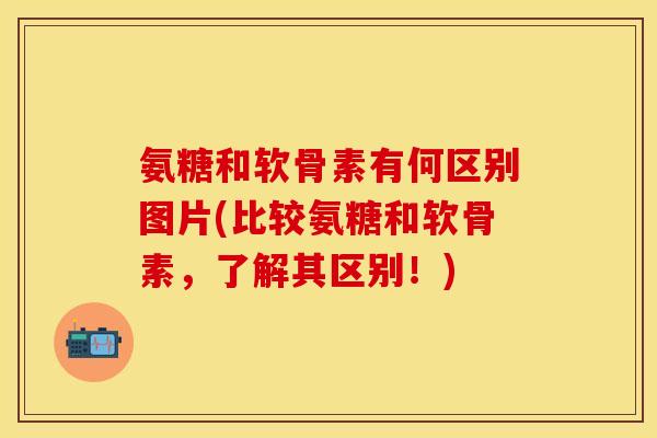 氨糖和软骨素有何区别图片(比较氨糖和软骨素，了解其区别！)