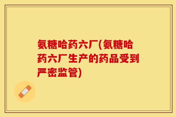氨糖哈药六厂(氨糖哈药六厂生产的药品受到严密监管)