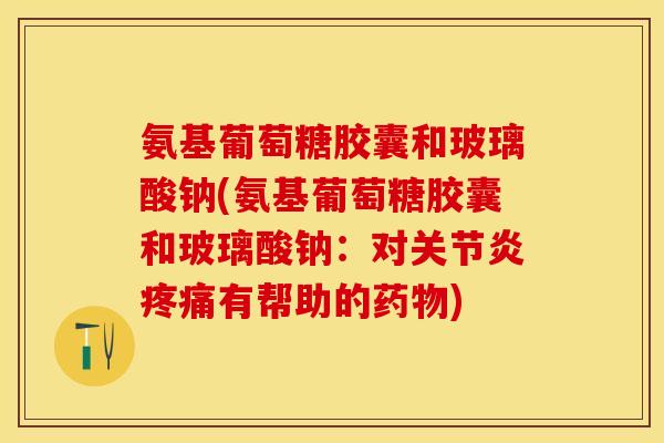 氨基葡萄糖胶囊和玻璃酸钠(氨基葡萄糖胶囊和玻璃酸钠：对关节炎疼痛有帮助的药物)