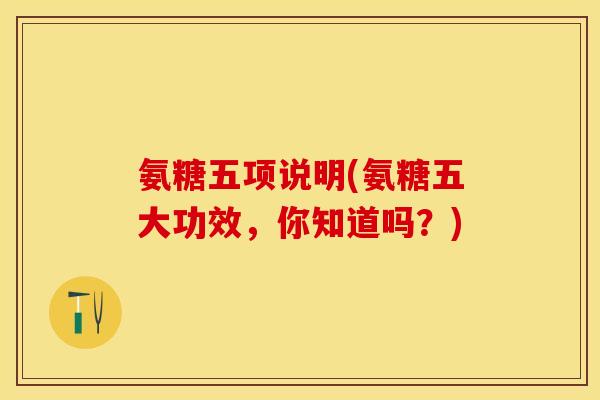 氨糖五项说明(氨糖五大功效，你知道吗？)