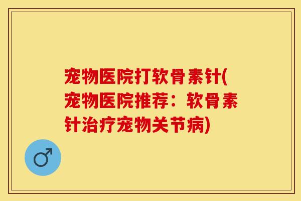 宠物医院打软骨素针(宠物医院推荐：软骨素针宠物关节)