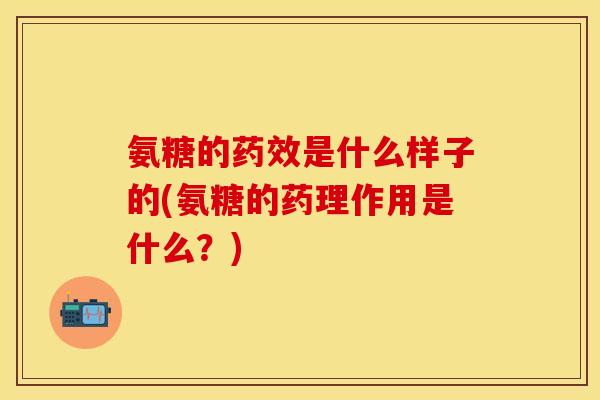 氨糖的药效是什么样子的(氨糖的药理作用是什么？)
