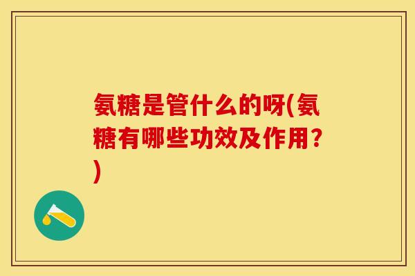 氨糖是管什么的呀(氨糖有哪些功效及作用？)