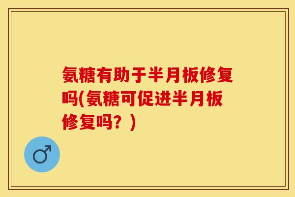 氨糖有助于半月板修复吗(氨糖可促进半月板修复吗？)