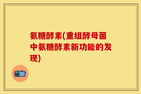 氨糖酵素(重组酵母菌中氨糖酵素新功能的发现) 氨糖酵素(重组酵母菌中氨糖酵素新功能的发现)