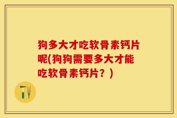 狗多大才吃软骨素钙片呢(狗狗需要多大才能吃软骨素钙片？)