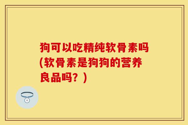 狗可以吃精纯软骨素吗(软骨素是狗狗的营养良品吗?) 狗可以吃精纯软骨素吗(软骨素是狗狗的营养良品吗?)