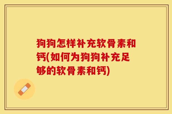 狗狗怎样补充软骨素和钙(如何为狗狗补充足够的软骨素和钙)