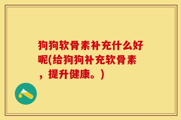 狗狗软骨素补充什么好呢(给狗狗补充软骨素，提升健康。)
