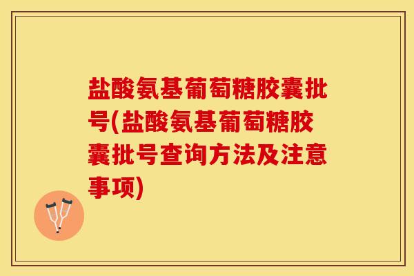 盐酸氨基葡萄糖胶囊批号(盐酸氨基葡萄糖胶囊批号查询方法及注意事项)