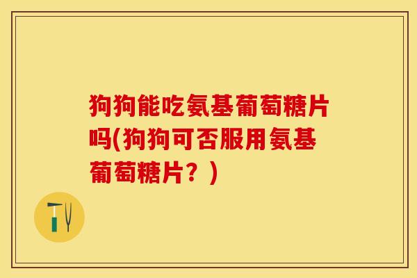 狗狗能吃氨基葡萄糖片吗(狗狗可否服用氨基葡萄糖片？)