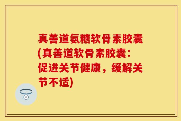 真善道氨糖软骨素胶囊(真善道软骨素胶囊：促进关节健康，缓解关节不适)