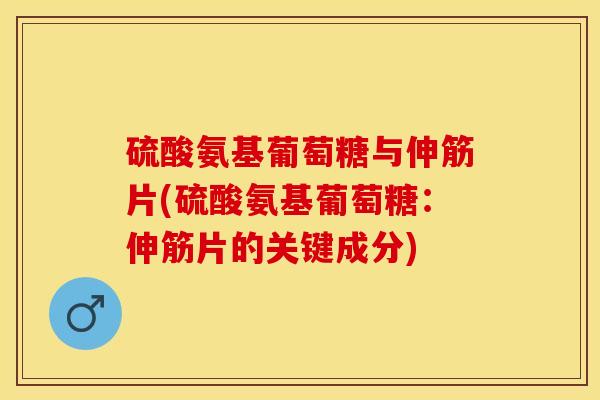 硫酸氨基葡萄糖与伸筋片(硫酸氨基葡萄糖：伸筋片的关键成分)