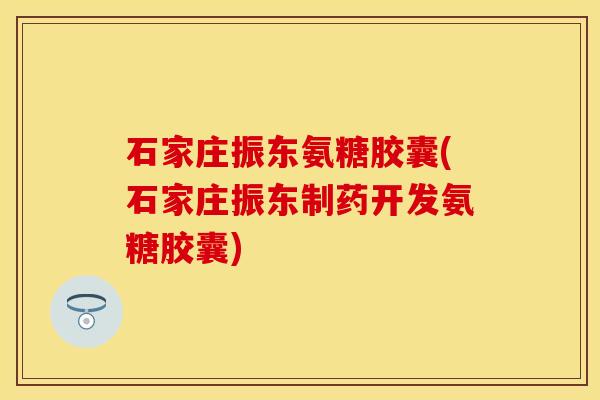 石家庄振东氨糖胶囊(石家庄振东制药开发氨糖胶囊)