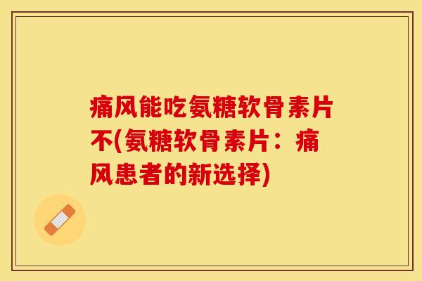 痛风能吃氨糖软骨素片不(氨糖软骨素片：痛风患者的新选择)