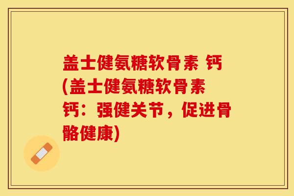 盖士健氨糖软骨素 钙(盖士健氨糖软骨素 钙：强健关节，促进骨骼健康)