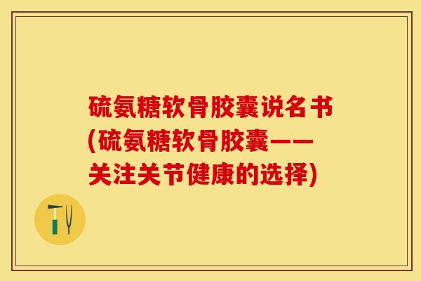 硫氨糖软骨胶囊说名书(硫氨糖软骨胶囊——关注关节健康的选择)