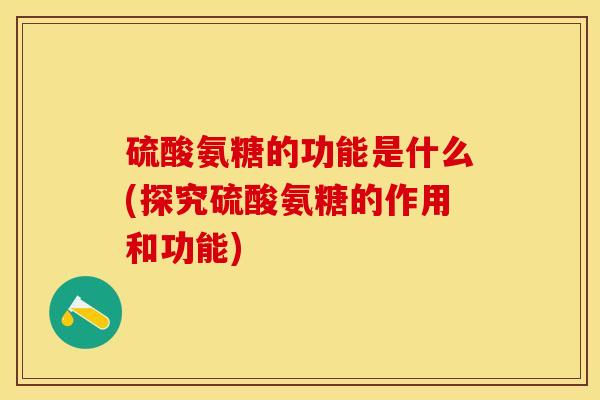 硫酸氨糖的功能是什么(探究硫酸氨糖的作用和功能)