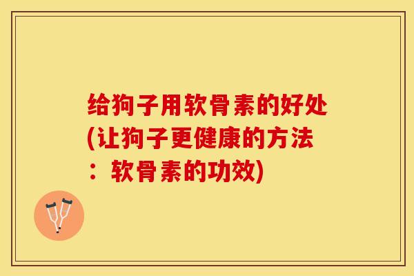 给狗子用软骨素的好处(让狗子更健康的方法：软骨素的功效)