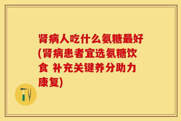 肾病人吃什么氨糖最好(肾病患者宜选氨糖饮食 补充关键养分助力康复)