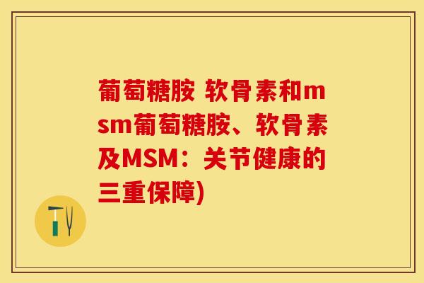 葡萄糖胺 软骨素和msm葡萄糖胺、软骨素及MSM：关节健康的三重保障)