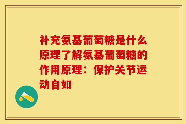 补充氨基葡萄糖是什么原理了解氨基葡萄糖的作用原理：保护关节运动自如