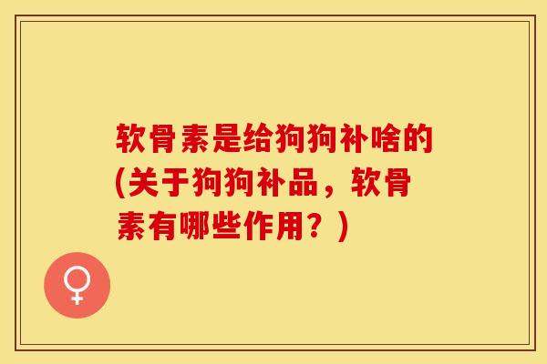 软骨素是给狗狗补啥的(关于狗狗补品，软骨素有哪些作用？)