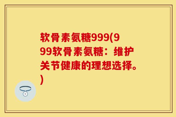 软骨素氨糖999(999软骨素氨糖：维护关节健康的理想选择。)