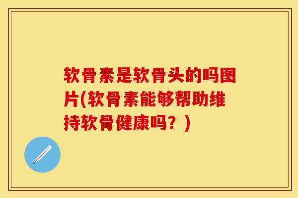 软骨素是软骨头的吗图片(软骨素能够帮助维持软骨健康吗？)
